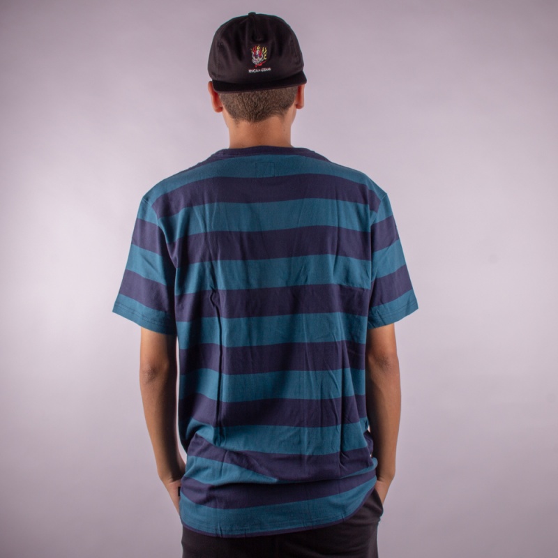 Camiseta Vans Multiplier SS Stripe Azul Escuro